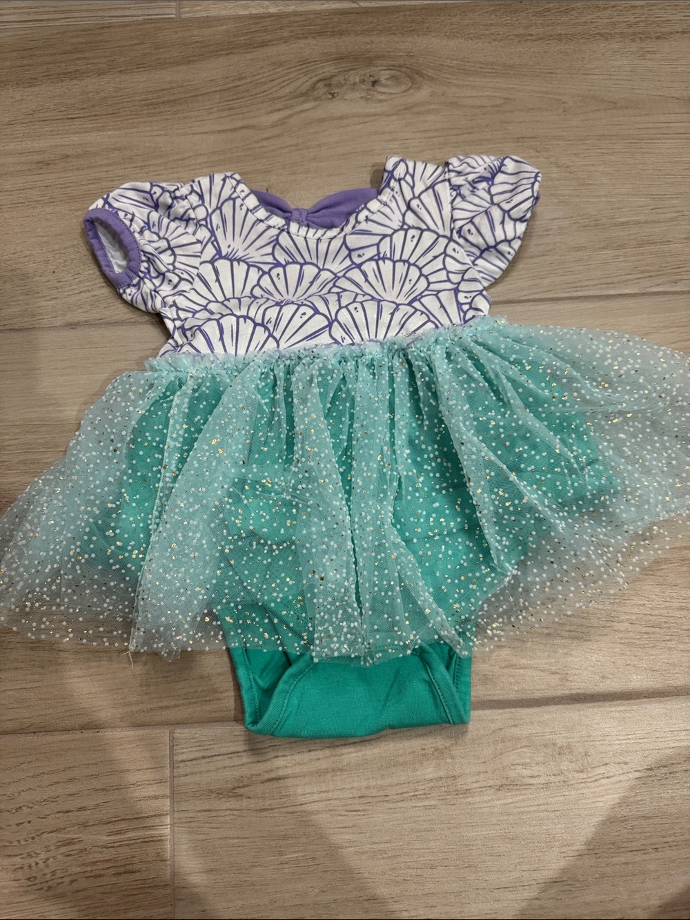 Rufflebutts Mermaid Onesie with tutu layover